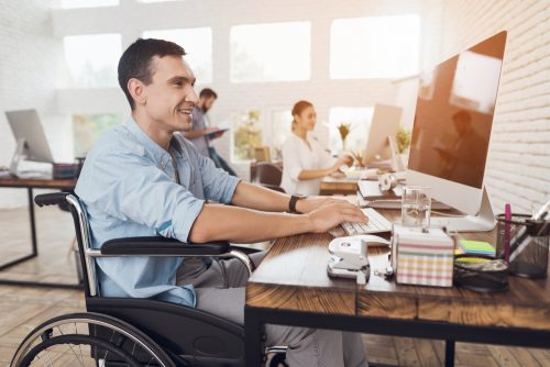 Disabled person working